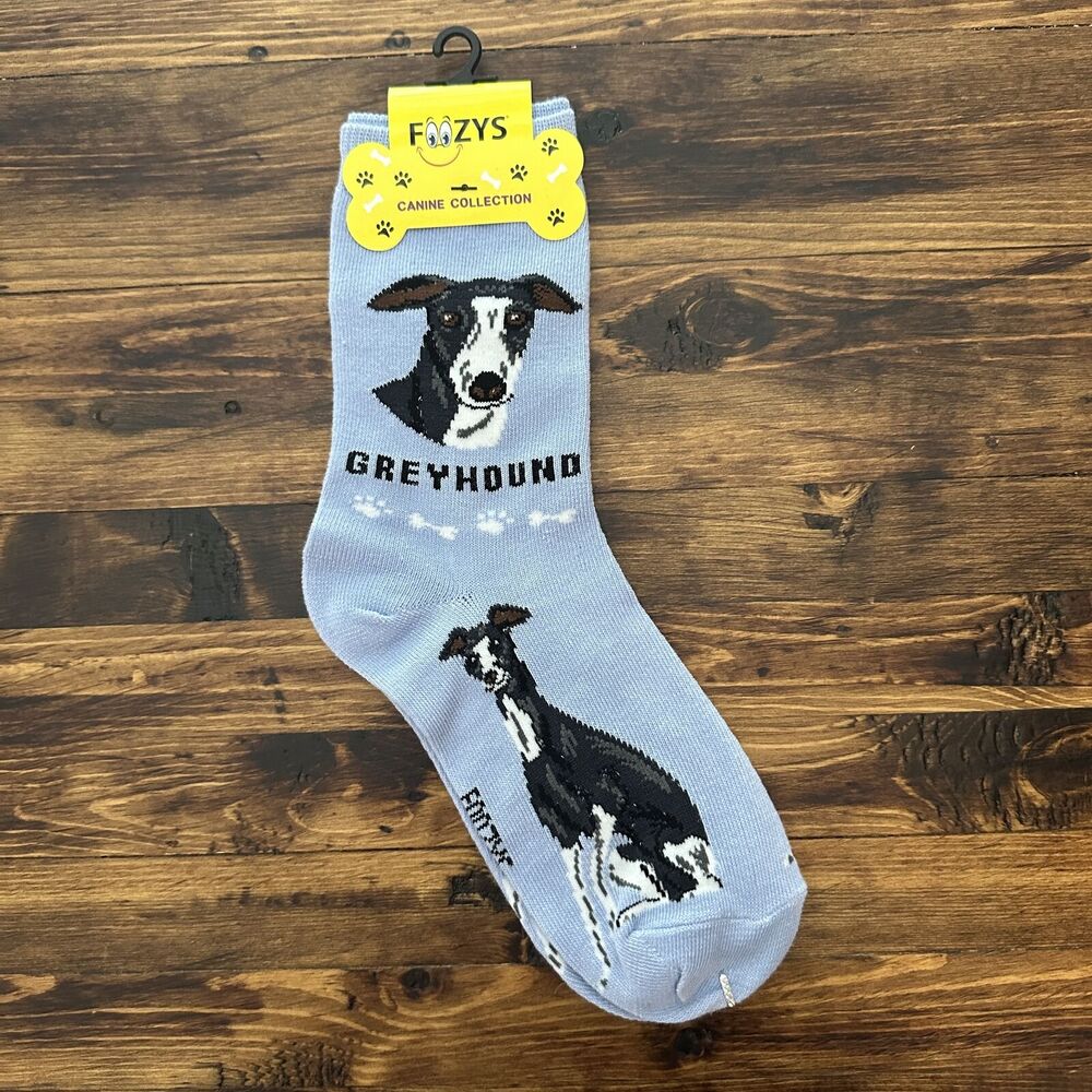 NWT FOOZY'S Greyhound Crew Socks Casual Comfort Women's One Size